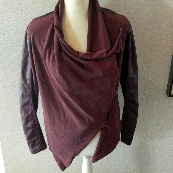Blank NYC Moto Jacket XS Burgundy - Picture 1 of 6
